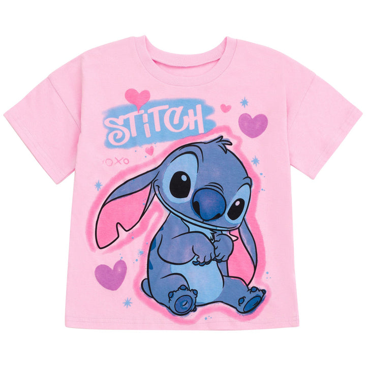 Disney Lilo & Stitch Stitch T - Shirt and Dolphin French Terry Shorts Outfit Set - imagikids