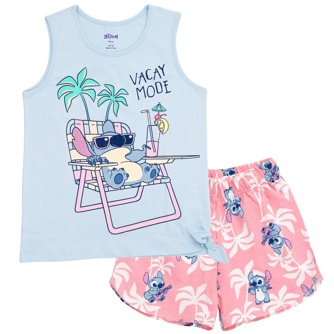 Disney Lilo & Stitch Stitch Tank Top and French Terry Shorts Outfit Set - imagikids