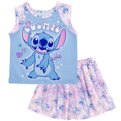 Disney Lilo & Stitch Stitch Tank Top and Pleated Skort Outfit Set - imagikids