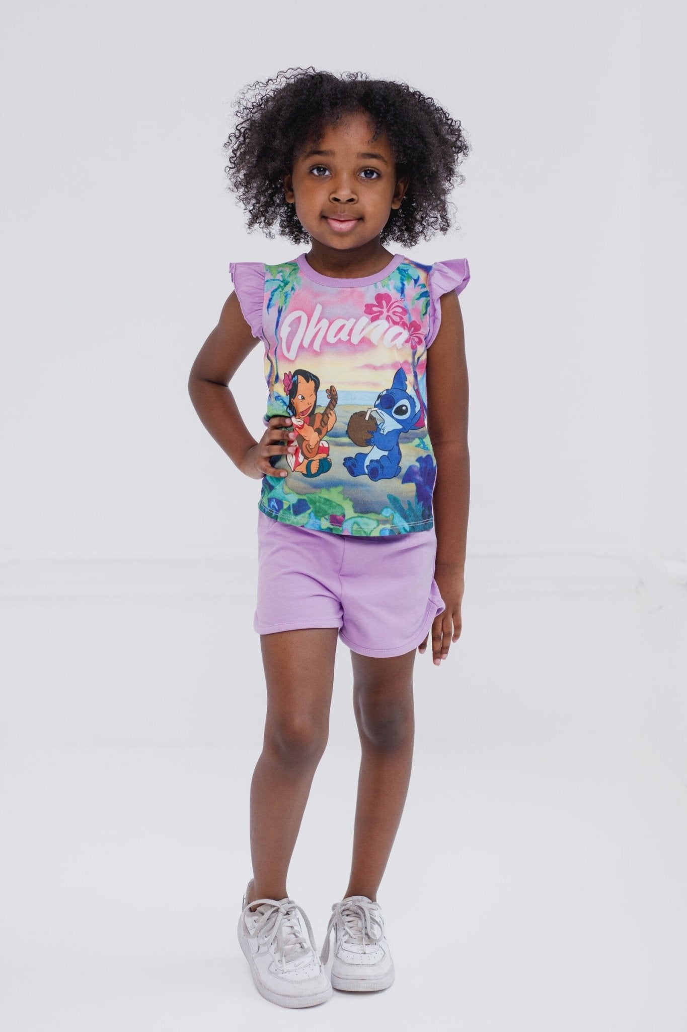Disney Lilo & Stitch T - Shirt and French Terry Shorts Outfit Set - imagikids