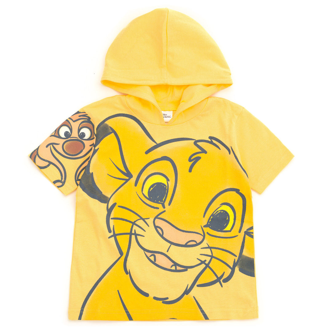 Disney Lion King Hooded T-Shirt and French Terry Shorts Outfit Set