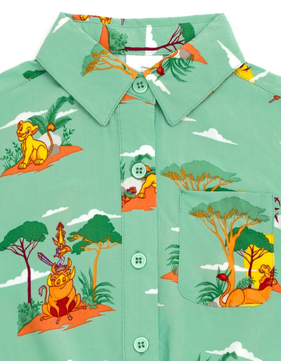 Disney Lion King Matching Family Hawaiian Button Down Dress Shirt - imagikids