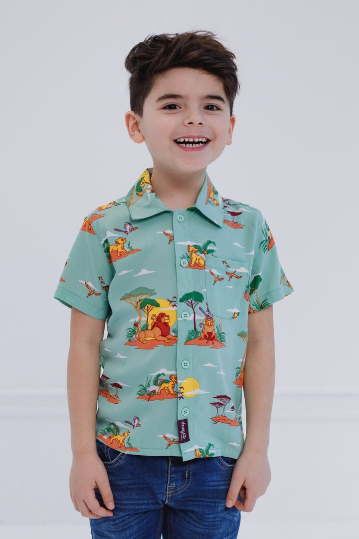 Disney Lion King Matching Family Hawaiian Button Down Dress Shirt - imagikids