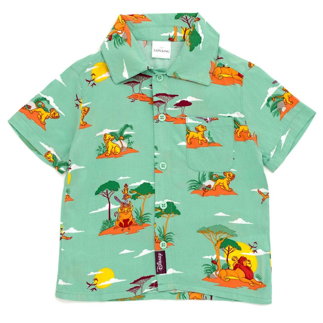 Disney Lion King Matching Family Hawaiian Button Down Dress Shirt - imagikids