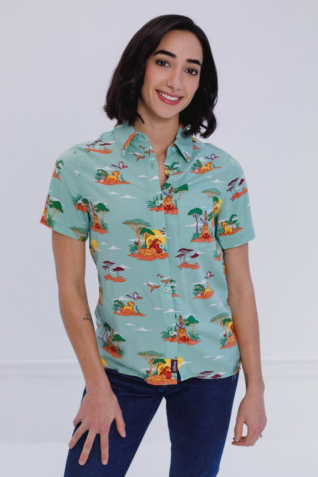 Disney Lion King Matching Family Hawaiian Button Down Dress Shirt - imagikids