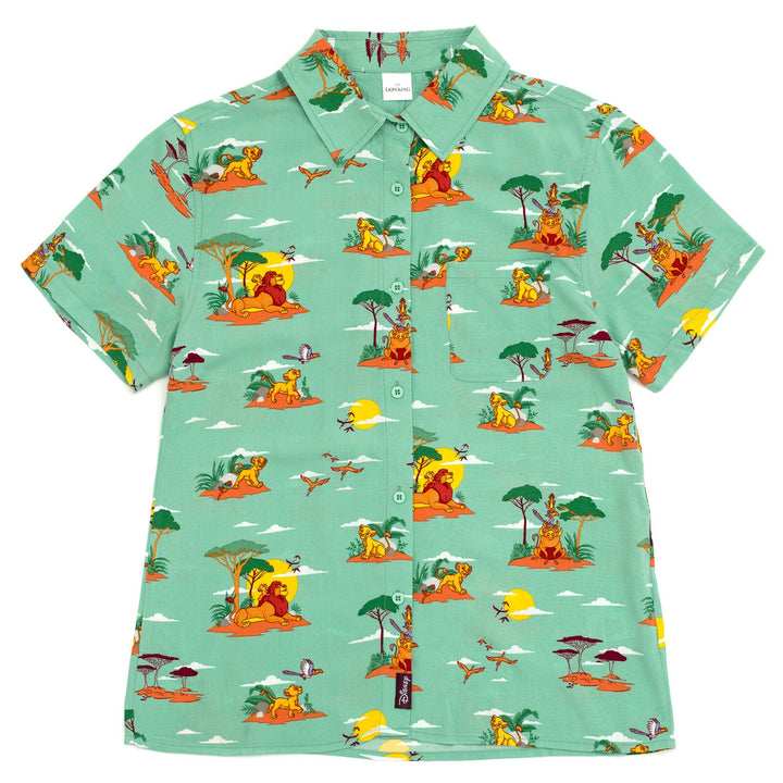 Disney Lion King Matching Family Hawaiian Button Down Dress Shirt - imagikids