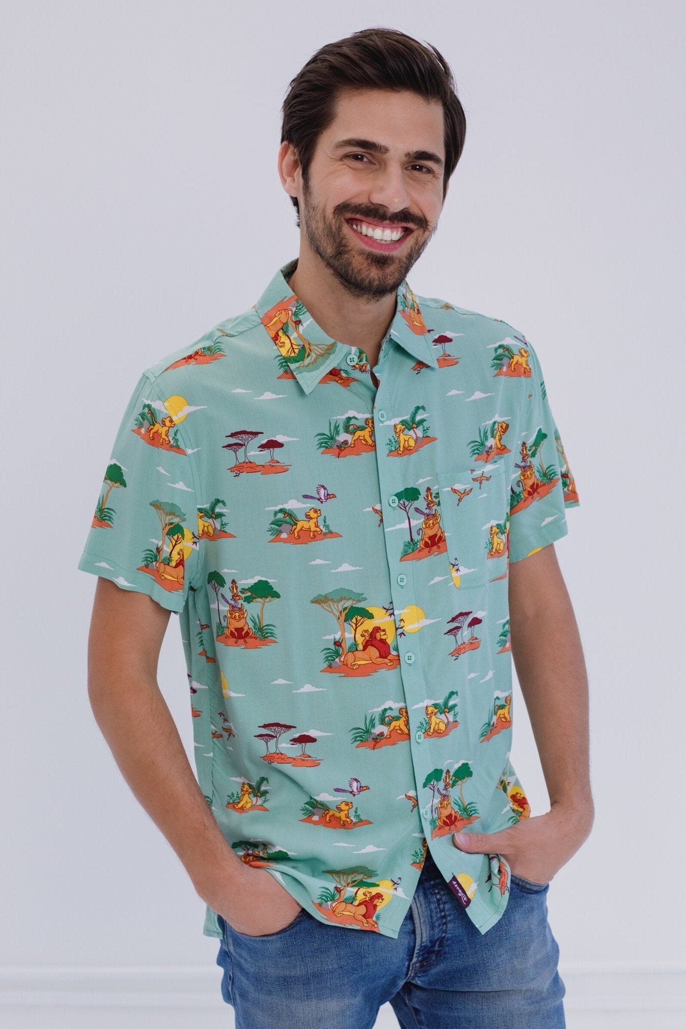 Disney Lion King Matching Family Hawaiian Button Down Dress Shirt - imagikids
