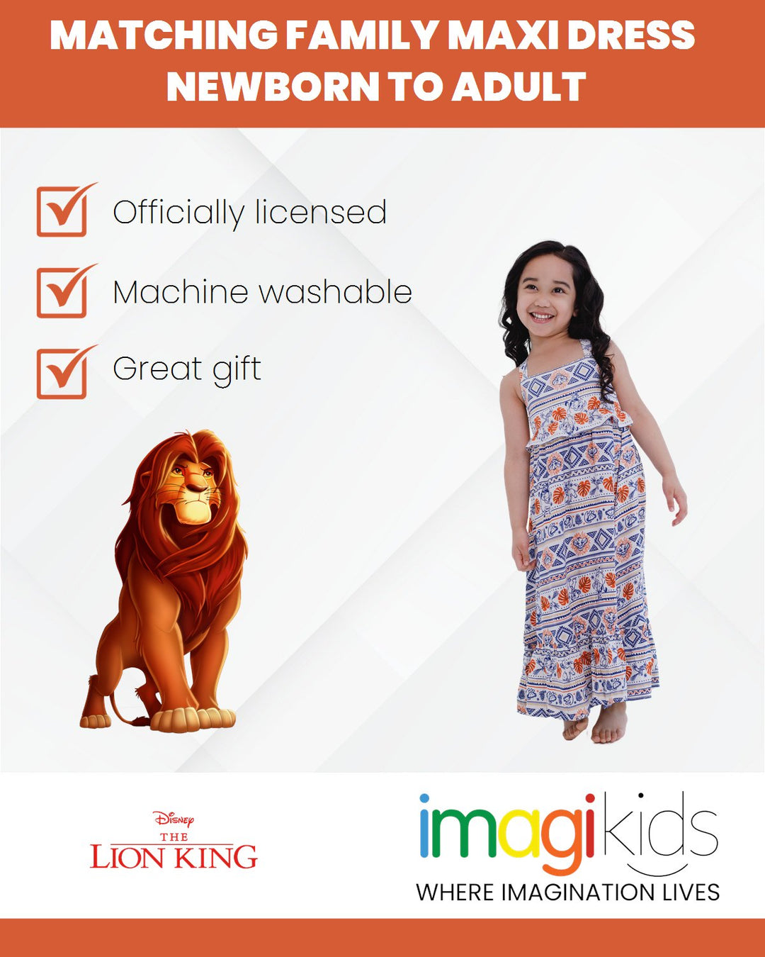 Disney Lion King Matching Family Maxi Dress - imagikids