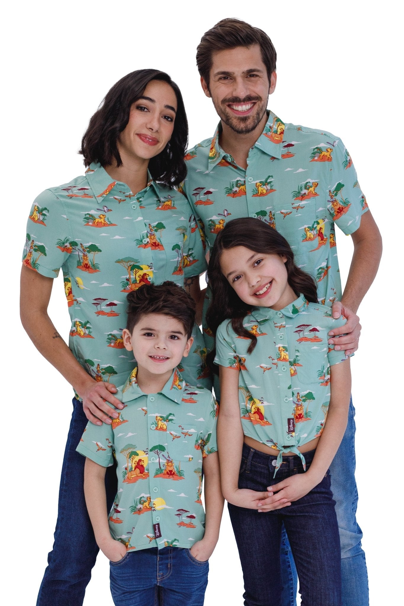 Disney Lion King Simba Nala Timon Pumbaa Mufasa Zazu Matching Family Hawaiian Button Down Shirt Adult - imagikids