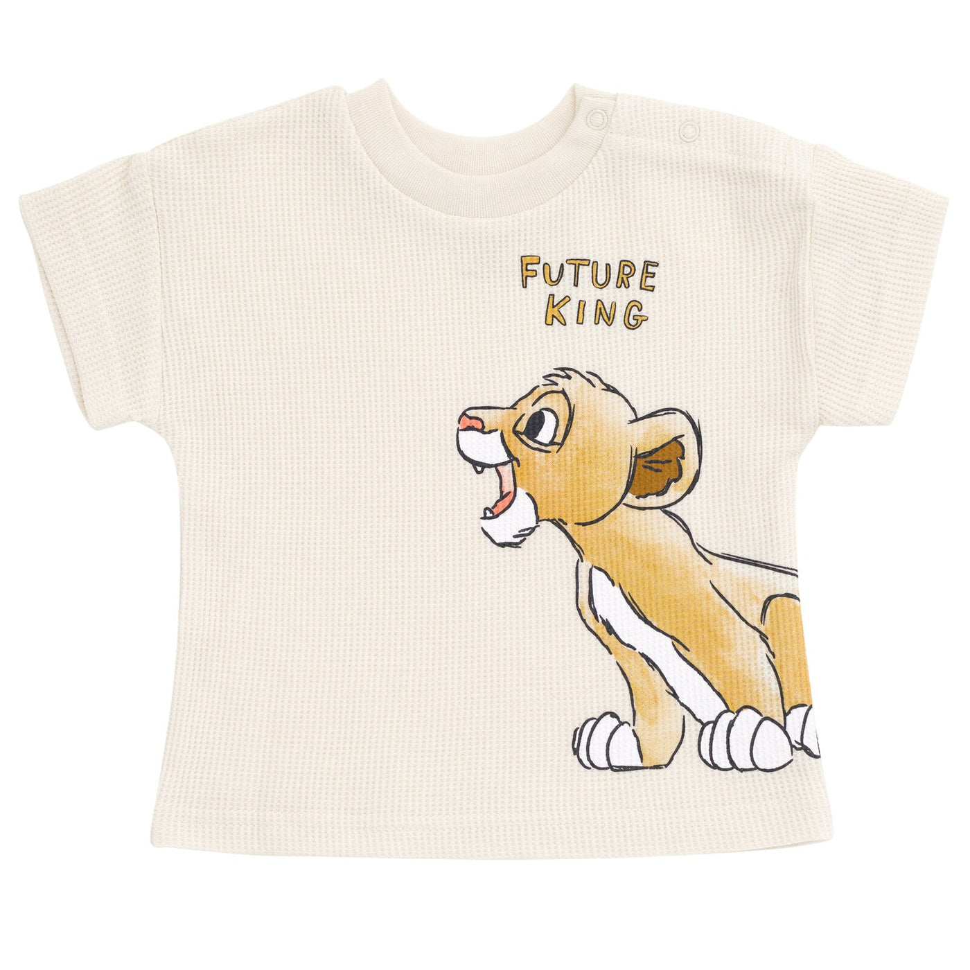 Disney Lion King Simba Waffle Knit T-Shirt Shorts Outfit Set - imagikids
