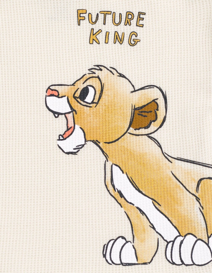 Disney Lion King Simba Waffle Knit T-Shirt Shorts Outfit Set - imagikids