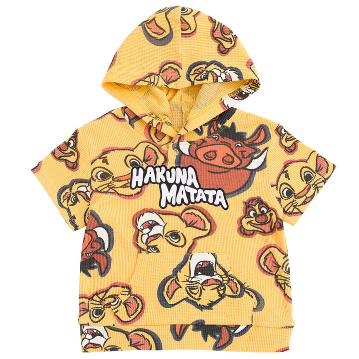 Disney Lion King Waffle Knit Pullover Hoodie and Shorts - imagikids