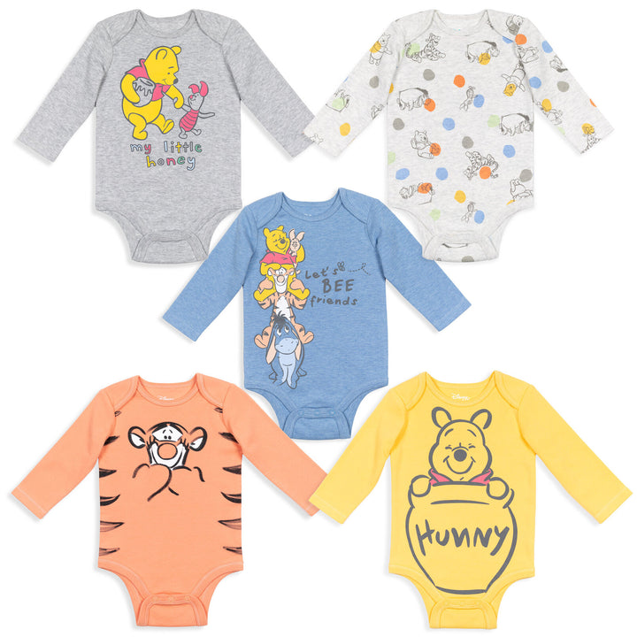 Winnie the Pooh 5 Pack Long Sleeve Bodysuit