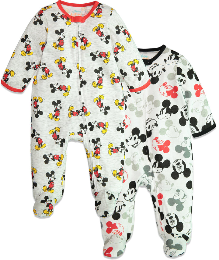 Mickey Mouse 2 Pack Zip-Up Long Sleeve Sleep N' Play Coverall