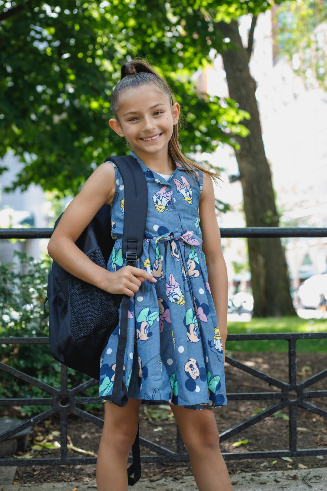 Disney Mickey Mouse Donald Duck Daisy Little Girls Chambray Skater Dress Toddler to Big Kid Disney Mickey Mouse Donald Duck Daisy Little Girls Chambray Skater Dress Toddler to Big Kid