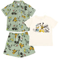 Disney Mickey Mouse Cotton Gauze Button Down Shirt, T-Shirt and Shorts 3 Piece Outfit Set
