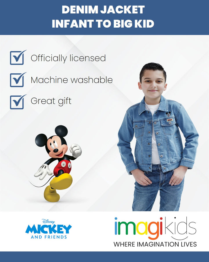 Disney Mickey Mouse Denim Jacket Overalls Shortalls Pants Infant to Big Kid - imagikids