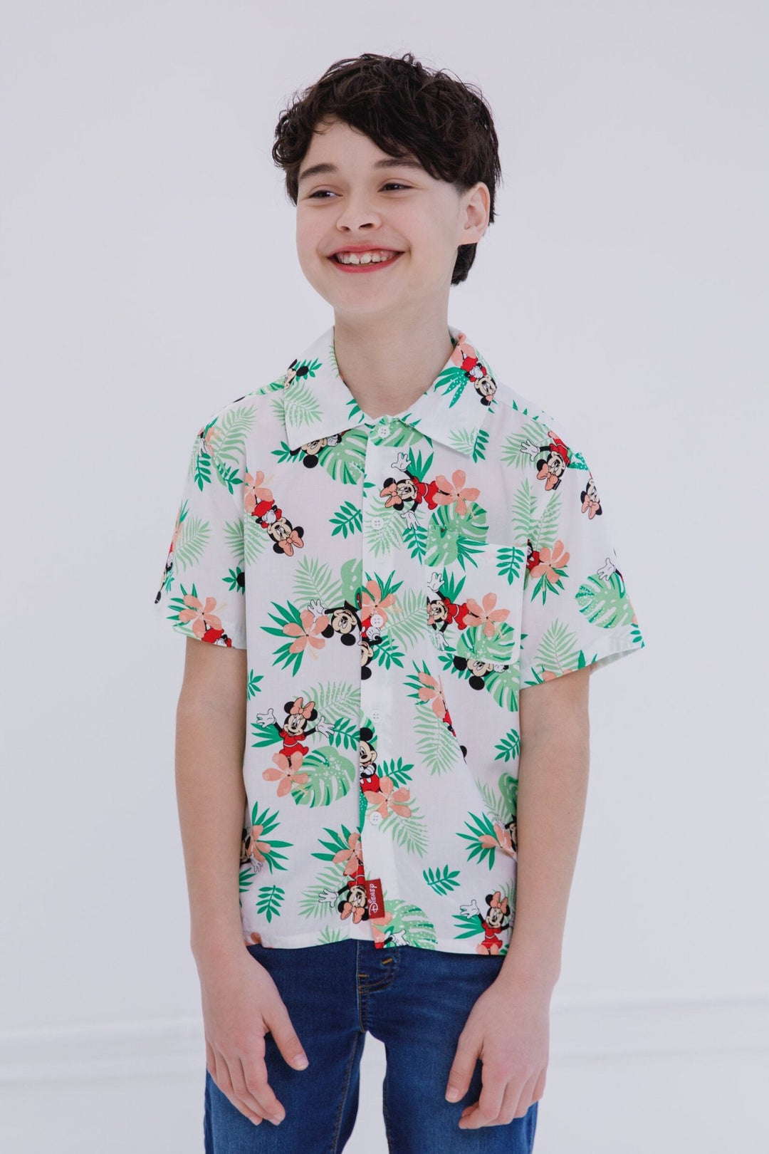 Disney Mickey Mouse Matching Family Hawaiian Button Down Dress Shirt - imagikids