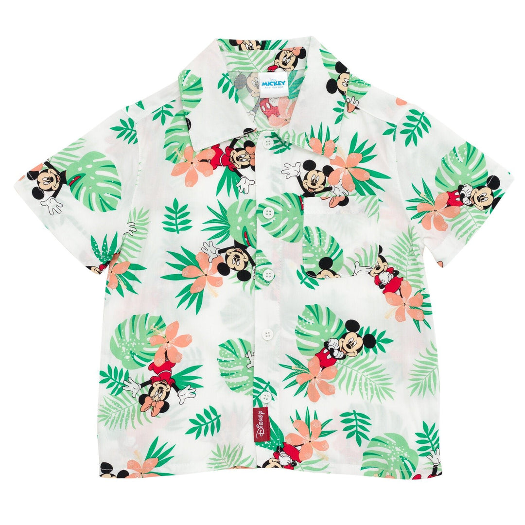 Disney Mickey Mouse Matching Family Hawaiian Button Down Dress Shirt - imagikids