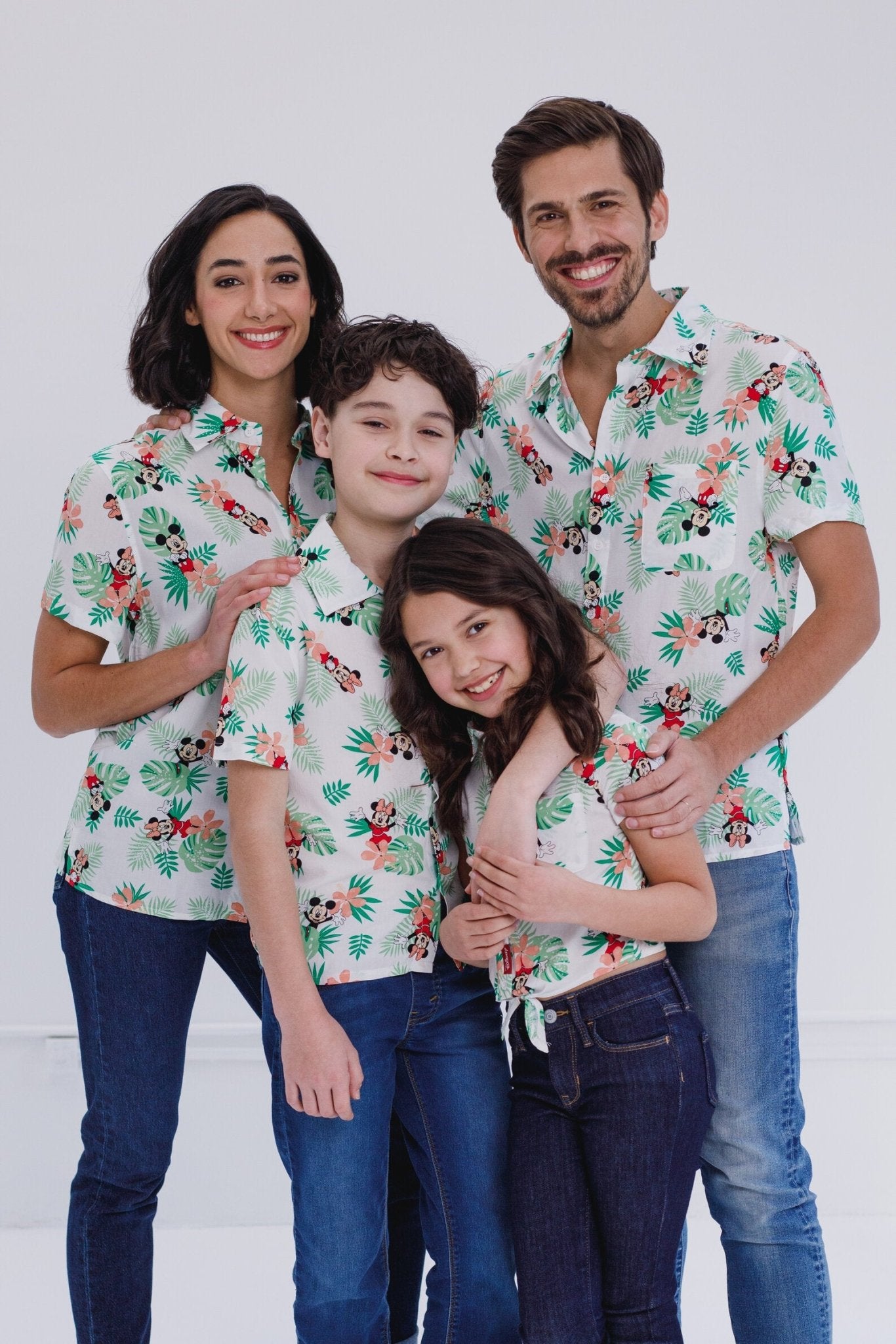Disney Mickey Mouse Matching Family Hawaiian Button Down Dress Shirt - imagikids