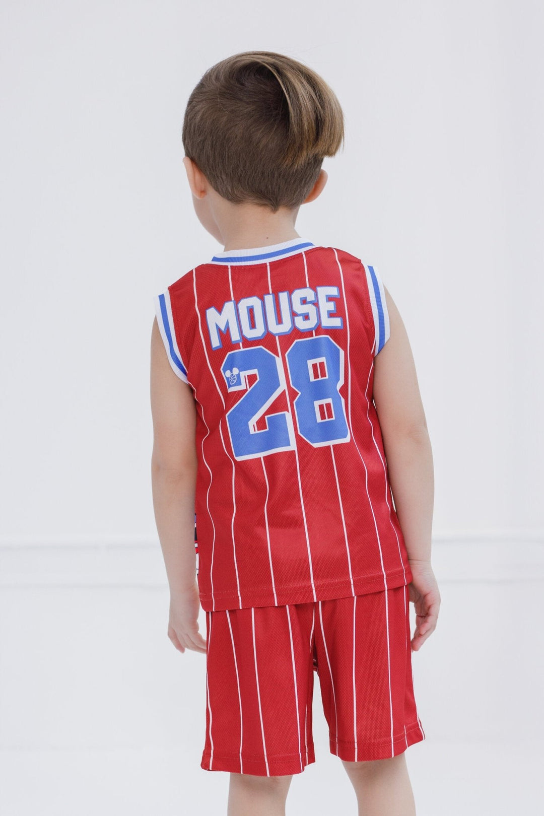 Disney Mickey Mouse Mesh Jersey Athletic Tank Top Basketball Shorts Outfit Set - imagikids