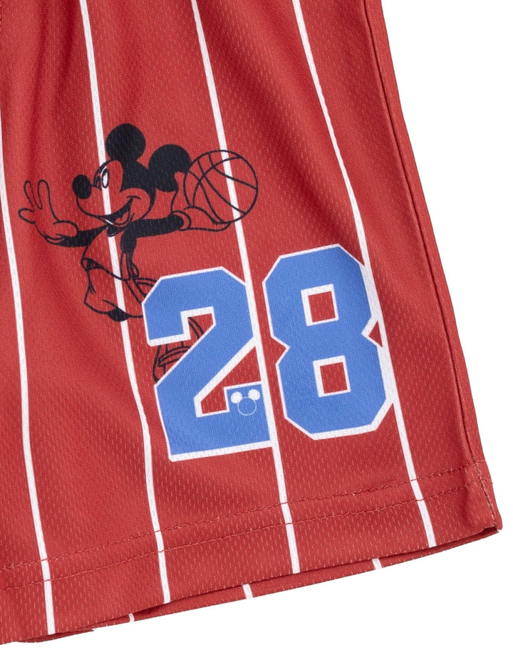 Disney Mickey Mouse Mesh Jersey Athletic Tank Top Basketball Shorts Outfit Set - imagikids