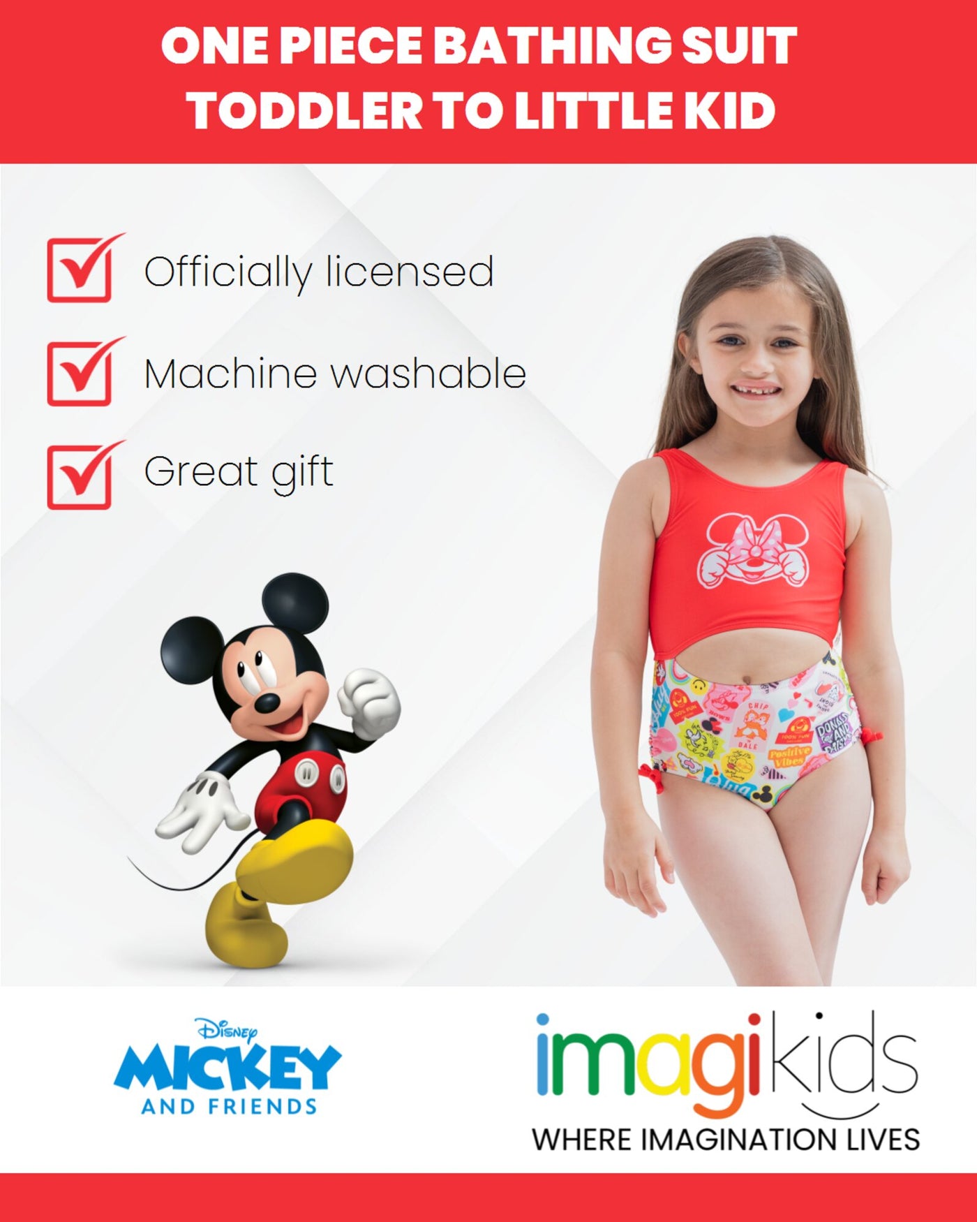 Disney Mickey Mouse One Piece Bathing Suit