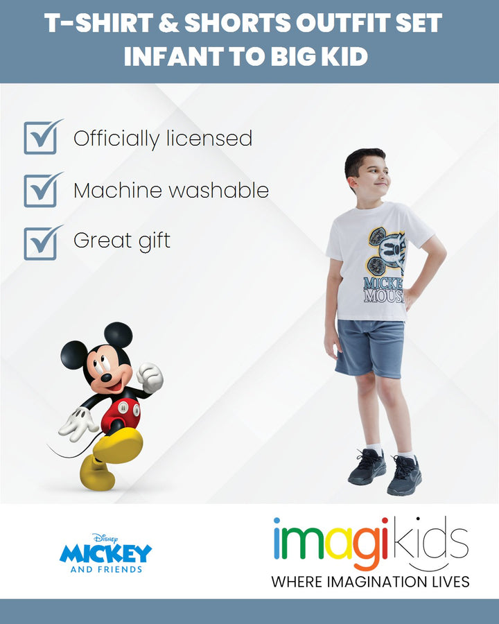 Disney Mickey Mouse T - Shirt and Athletic Mesh Shorts Outfit Set - imagikids