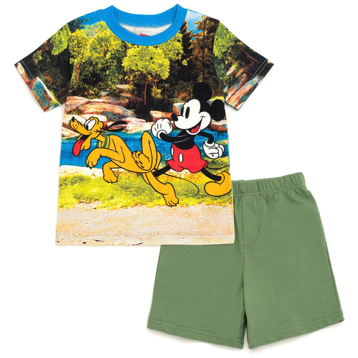 Disney Mickey Mouse T-Shirt and French Terry Shorts Outfit Set - imagikids