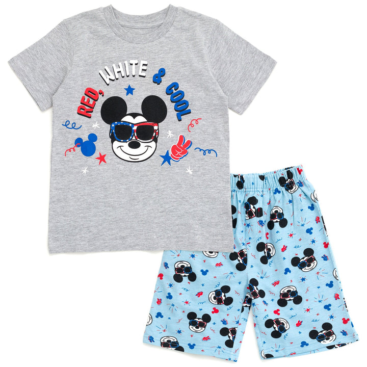 Disney Mickey Mouse T-Shirt and French Terry Shorts Outfit Set - imagikids