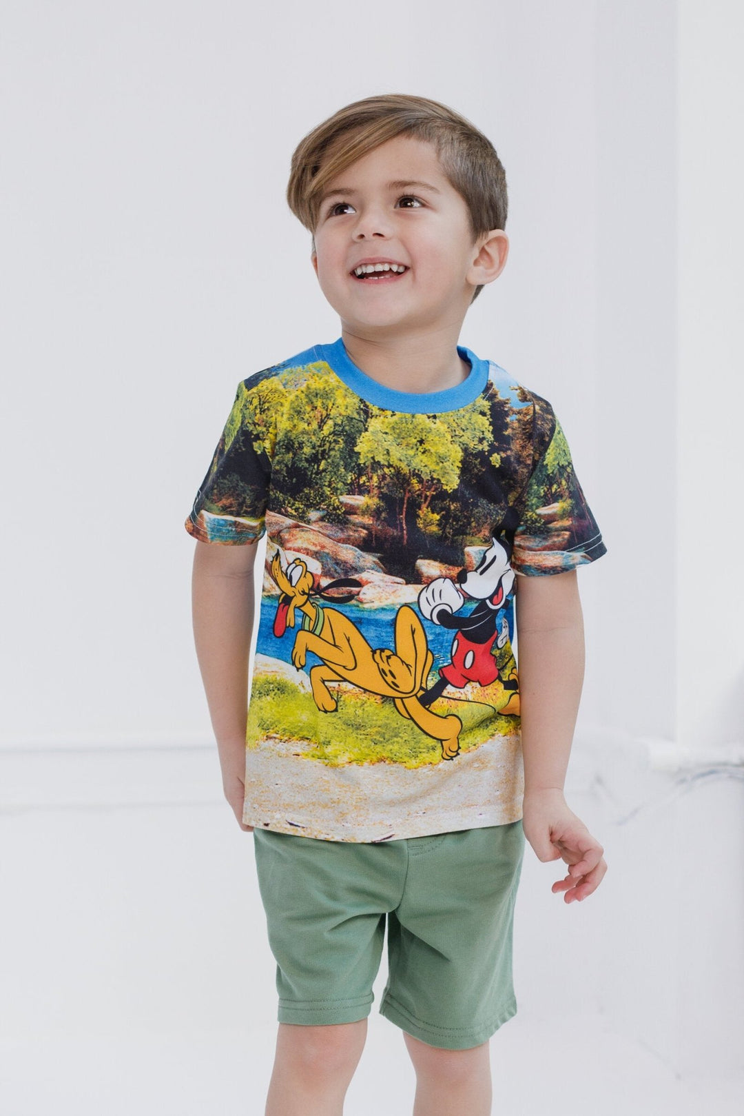 Disney Mickey Mouse T-Shirt and French Terry Shorts Outfit Set - imagikids