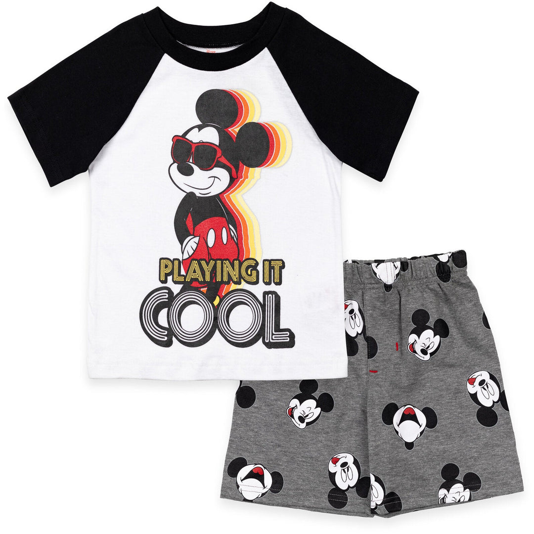 Disney Mickey Mouse T-Shirt and French Terry Shorts Outfit Set - imagikids