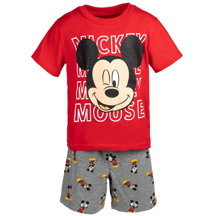 Disney Mickey Mouse T-Shirt and French Terry Shorts Outfit Set - imagikids