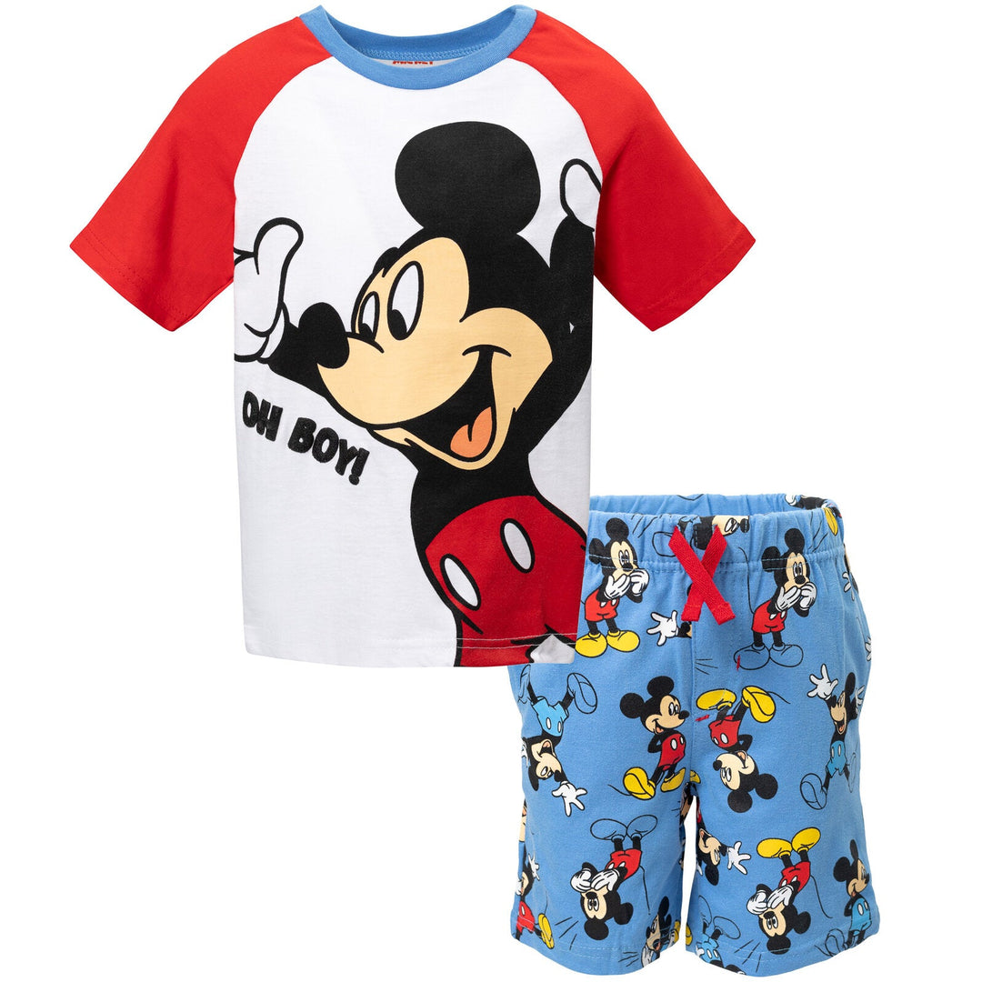 Disney Mickey Mouse T-Shirt and French Terry Shorts Outfit Set - imagikids