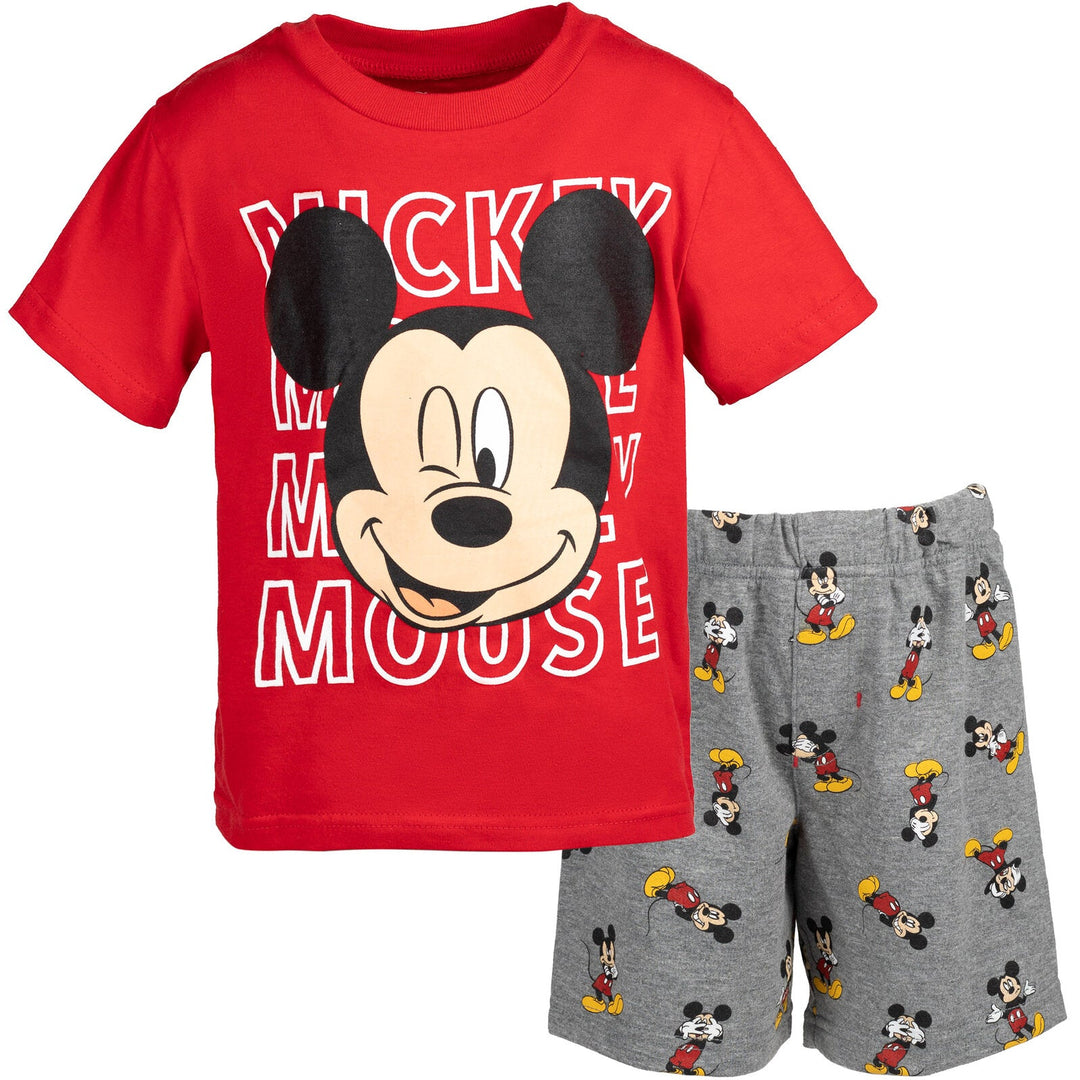 Disney Mickey Mouse T-Shirt and French Terry Shorts Outfit Set - imagikids