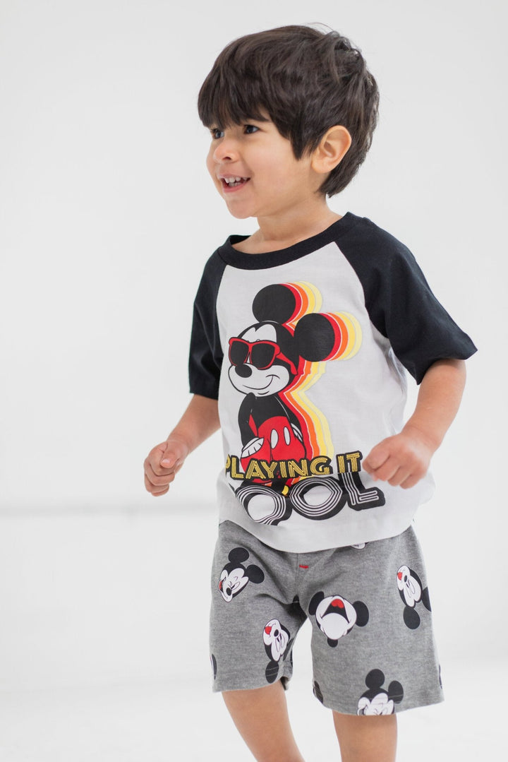 Disney Mickey Mouse T-Shirt and French Terry Shorts Outfit Set - imagikids