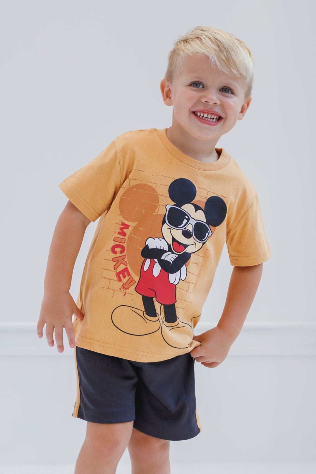 Disney Mickey Mouse T-Shirt and Mesh Shorts Outfit Set - imagikids