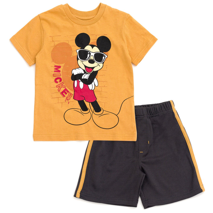 Disney Mickey Mouse T-Shirt and Mesh Shorts Outfit Set - imagikids