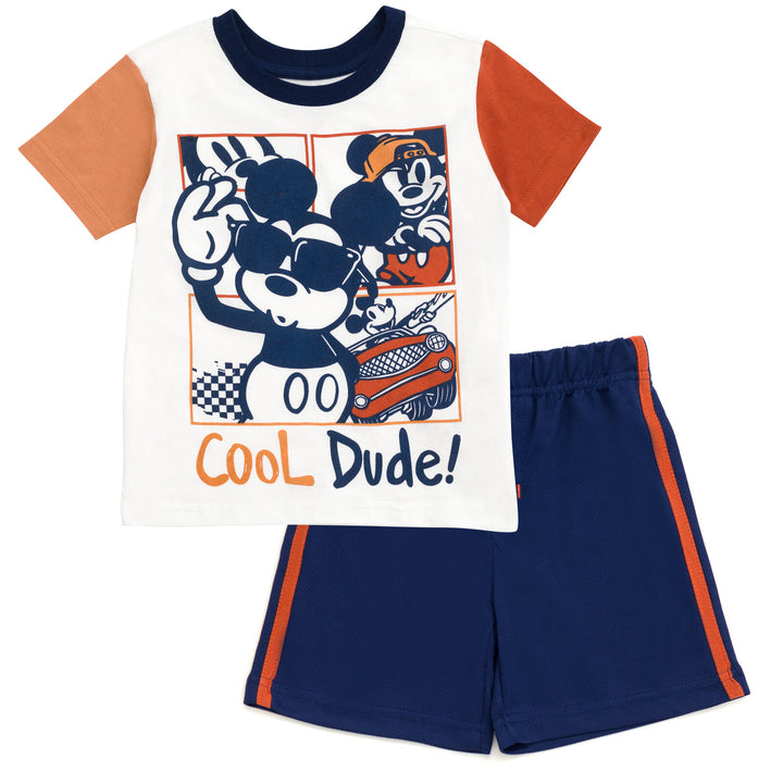 Disney Mickey Mouse T-Shirt and Mesh Shorts Outfit Set