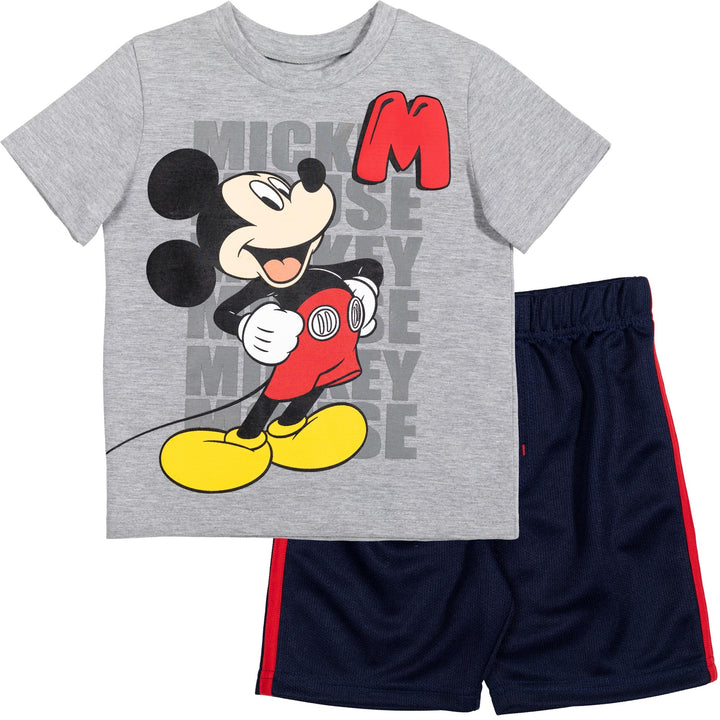 Disney Mickey Mouse T-Shirt and Mesh Shorts Outfit Set