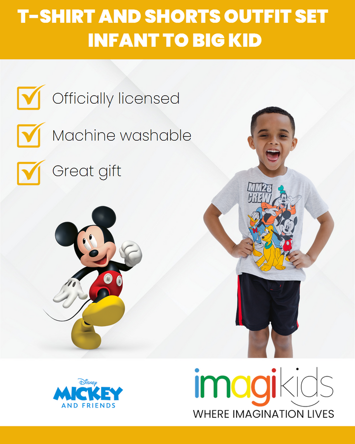 Disney Mickey Mouse T-Shirt and Mesh Shorts Outfit Set