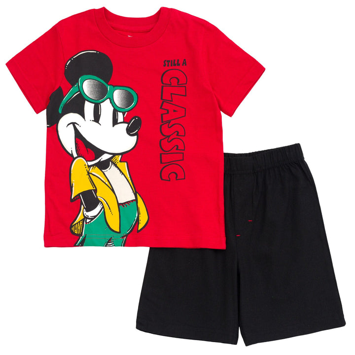 Disney Mickey Mouse T-Shirt and Twill Shorts Outfit Set - imagikids