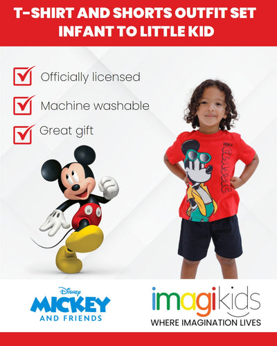 Disney Mickey Mouse T-Shirt and Twill Shorts Outfit Set - imagikids