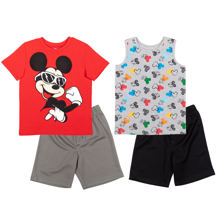 Conjunto de 3 piezas de Mickey Mouse: camiseta y pantalones cortos