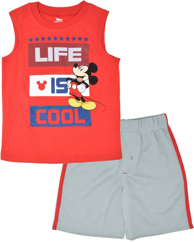 Disney Mickey Mouse Tank Top and Mesh Shorts Outfit Set - imagikids