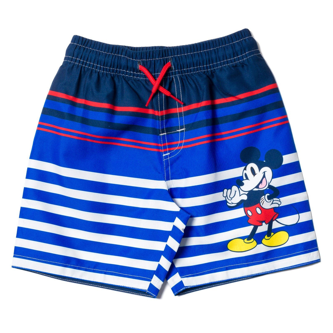 Disney Mickey Mouse UPF 50+ Rash Guard Swim Trunks Outfit Set - imagikids