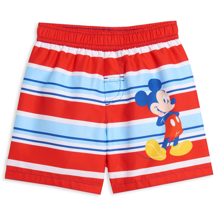 Disney Mickey Mouse UPF 50+ Rash Guard Swim Trunks Outfit Set - imagikids