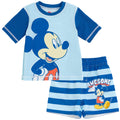 Disney Mickey Mouse UPF 50+ Rash Guard Swim Trunks Outfit Set