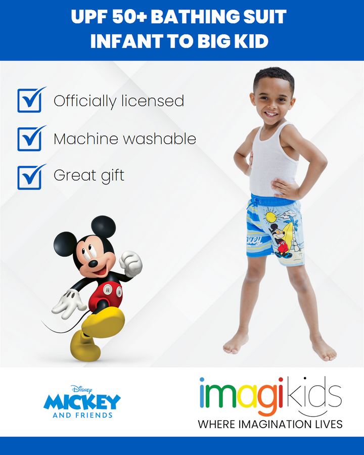 Disney Mickey Mouse UPF 50+ Swim Trunks Bathing Suit