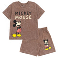 Disney Mickey Mouse Vintage Wash Drop Shoulder T-Shirt and Shorts Outfit Set